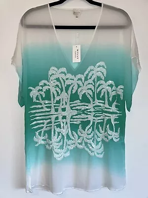 Milly Cabana Seafoam Ombré Island Tunic Swimsuit Cover Up With Side Slits • $31.99