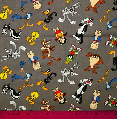 $10.98 • Buy Looney Tunes Fabric - HALF YARD - 100% Cotton Toons Bugs Bunny Daffy Duck Tweety