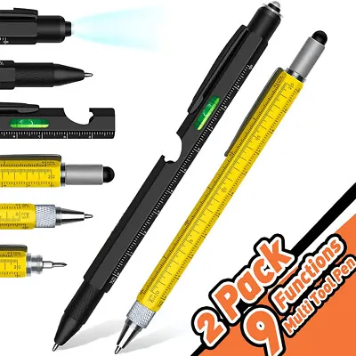 9 In 1 Multitool Tech Tool Pen Cool Construction Gadgets Ballpoint Pen For Men • $12.59