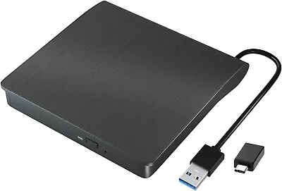 2024 External CD DVD RW Drive USB 3.0 Writer Burner Player Black For Laptop PC • $18.99