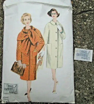 Vintage Vogue Couturier Design Printed Pattern 185 Coat Size 14 W/Vogue Label  • $17.99