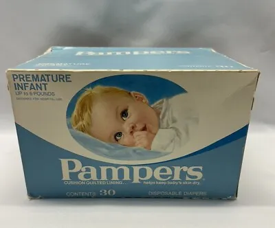 30 Vtg Pampers Disposable Diapers Premature Infant Up To 6lbs 1970s Sealed Prop • $64.60