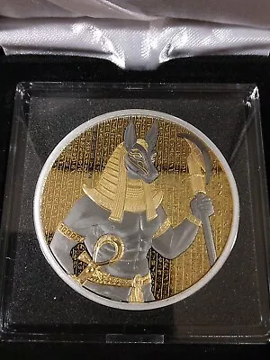 ANUBIS Golden Darkness Of Egypt 1 Oz Silver Coin 1000 Francs Benin 2024 LOT #471 • £172.62