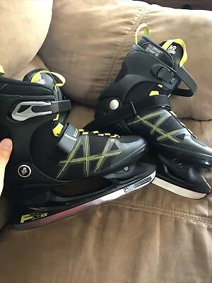 K2 F.I.T. Ice Black Neon Green Mens Inline Ice Skates Size US 9.5 • $35