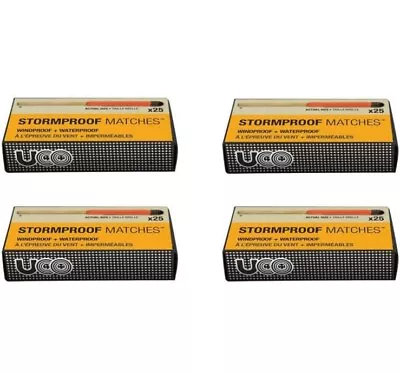 UCO Stormproof Matches 4-Pack 100ct Total 15s Burn Windproof & Waterproof New • $21.99