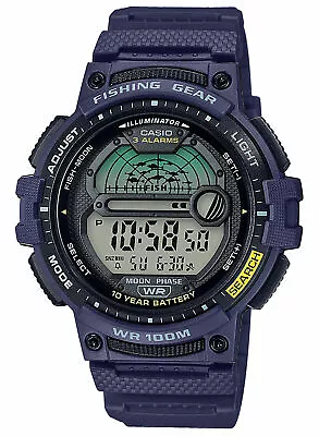 Casio WS-1200H-2AV Fishing Tide/Moon Graph 10 Year Battery Blue 3 Alarms  • $24.50