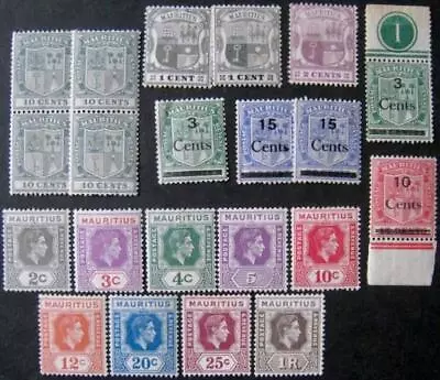 Mauritius 1938 + Others For Study G/fine M/mint. Cat. £85.80+. • $12.62