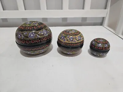 Vtg Handpainted Russian Nesting Bowls With Lids • $28