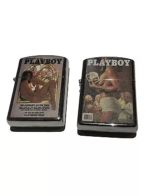 2 PCs Windproof Oil Lighter Set Playboy Magazine Cover Designs Unique Lighters • $28.45