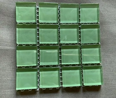 1 X1  Clear Glass Tile Mosaic Kitchen Bathroom  Wall: Green - 4 X4  Sample • $0.99