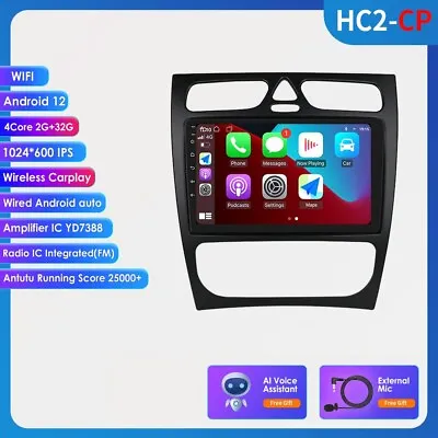 Android12 Car GPS For Mercedes Benz C Class W203 CLK-W209 C209 CarPlay Radio 32G • $129.19