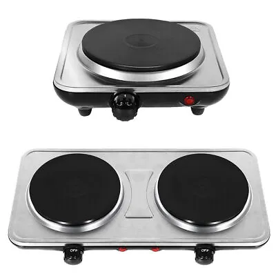 Double Single Electric Hot Plate Portable Table Top Kitchen Cooker Hob1000/2000W • £15.99