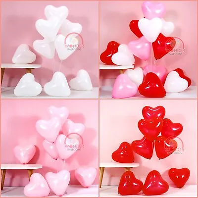 £24.99 • Buy 100 LOVE HEART SHAPE BALLOONS Wedding Party Romantic Baloon Birthday Decoration