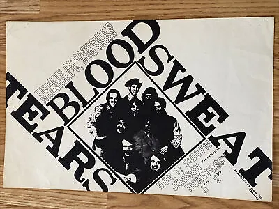 Blood Sweat And Tears MSU 1969 Original Concert Poster • $200