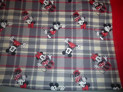 Mickey And Minnie Mouse Cotton Fabric Design A Standard Handcrafted Pillowcase • $14