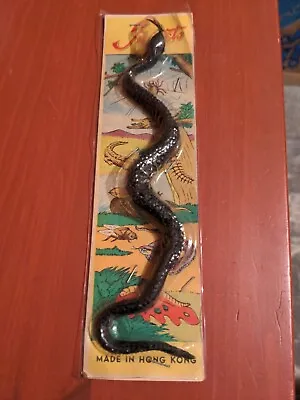 Vintage INSECTS MADE IN HONG KONG 1968 Rubber Small Snake In Original Packaging • $24.89