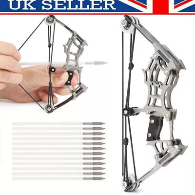 6  Mini Compound Bow Arrows Set 6lbs Archery Toy Gift Shooting Pocket Bow UK • £12.69