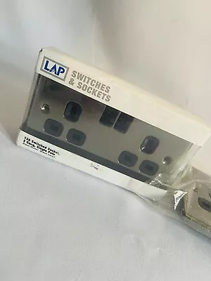 Set Of Silver 2 Gang Plug Sockets - 13A - Never Used  • £14.99