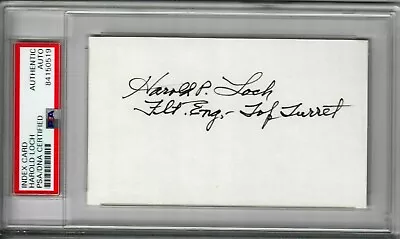 Harold Loch Signed Index Card Psa Dna 84150519 (d) Wwii Memphis Belle • $109.95