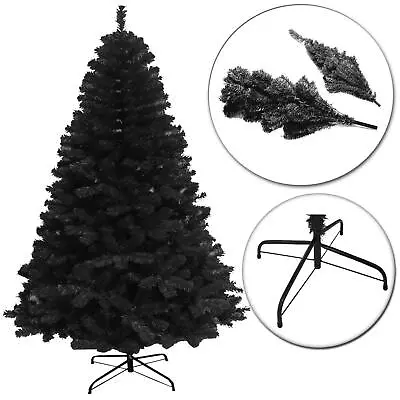 £18.99 • Buy Black Christmas Tree Halloween Bushy Pine Outdoor Xmas Home Decoration 4FT-12FT