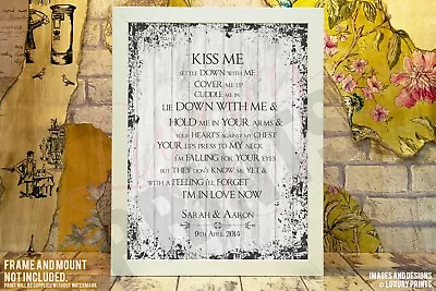 Kiss Me Ed Sheeran Lyrics Print Wedding Song Personalised Canvas Gift • £6.49