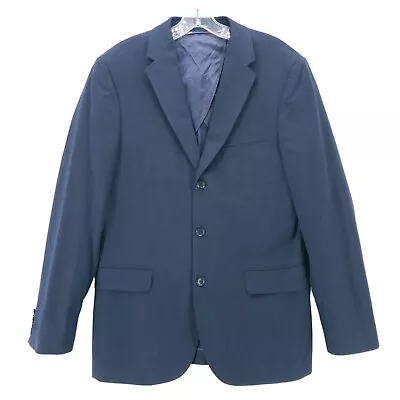 J. Crew Navy Blue Blazer Italian Fabric 100% Cotton Size 40R • $48.88