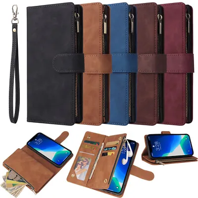$16.49 • Buy Zip Wallet Case Leather Flip Phone Cover For IPhone 13 12 14 Pro Max 11 8 7 Plus