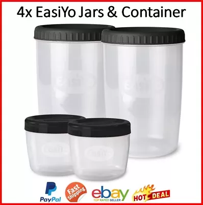 4 Pack Yoghurt Maker Jars Storage Tubs Containers Lunch-taker Food Lunch Reuse • $38.90