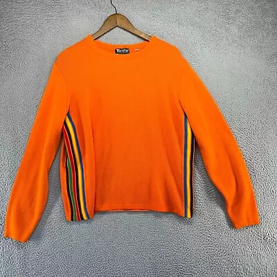 Vintage Meister Sweater Men's Medium Orange Rainbow Colorful Ski Jumper 70s 80s • $64.83
