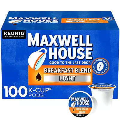 Maxwell House Breakfast Blend Light Roast K-Cup Coffee Pods *100 Ct • $49.80