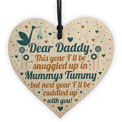 Daddy To Be Gift From Bump Baby Shower Dad To Be Birthday Gift Friend Wood Heart • £3.99