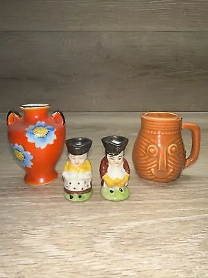 Vintage Miniature Face Mug Vase & Figurines Lot Of 4 Made In Japan • $12