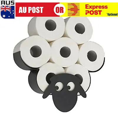 $32.63 • Buy Metal Sheep Toilet Paper Roll Holder Stand Storage Bathroom Organizer Black AU