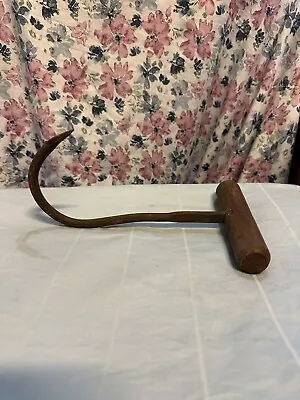 Antique Vintage Wood Iron Metal Hay Hook Primitive Farm Baler Meat Hook • $15