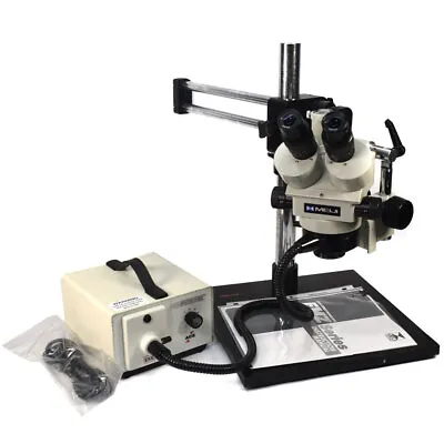 Meiji EMZ-TR/5TR Trinocular Stereo Zoom Microscope W/Boom Stand/Fiber Ring Light • $2399.99