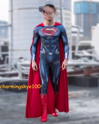 £114.83 • Buy 2022 Superman Men Bodysuit & Cloak Cosplay Costume Halloween Outfit Fancy Dress
