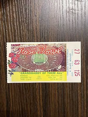 Ticket College Football Rose Bowl 1979 1/1 Michigan USC Charles White Phantom TD • $12