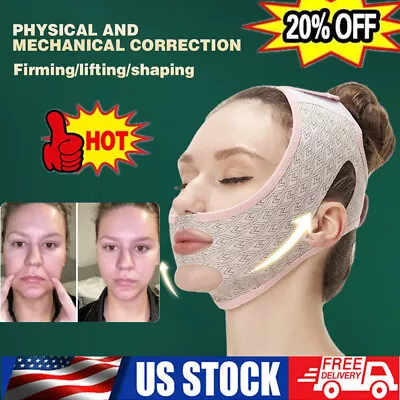 Beauty Face Sculpting Sleep MaskV Line Lifting Mask Facial Slimming Strap • $8.99