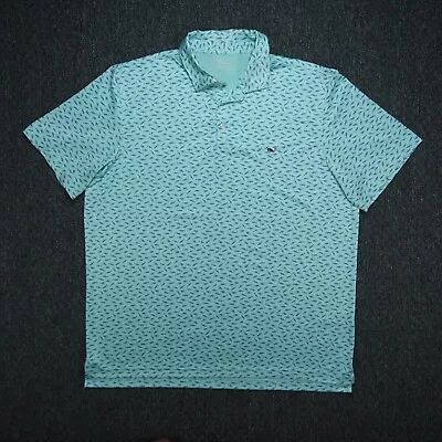 Vineyard Vines Shirt Mens Extra Large Blue Green On The Go OTG Sankaty Polo • $36.80