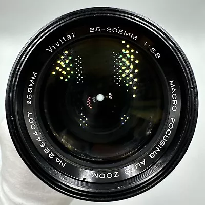 Vintage Vivitar Tele-Zoom 85-205mm F/3.8 Camera Lens For Minolta M/SR Mount • $28.50