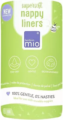 £4.99 • Buy 100 Super Soft Nappy Liners For Reusable Bambino Mio Biodegradable PLATIC FREE