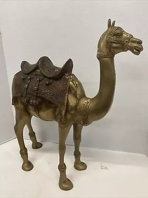 Vintage Mid Century Brass Camel Large Sculpture Handcrafted Detailed • $299.99