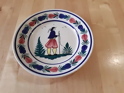 £6 • Buy Antique Quimper French Plate ,signed HB, Breton Man In Field.