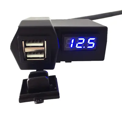 Motorcycle Waterproof Dual USB Charger With LED Voltmeter Adapter Accessories • $13.99