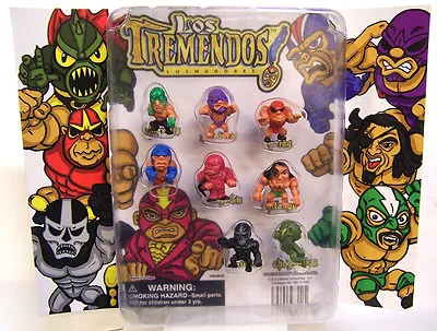 NEW LOS TREMENDOS LUCHADORES Mexican Wrestlers 1  Toys 8 Figurines Display Set • $11.75