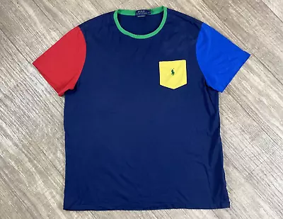 Polo Ralph Lauren T Shirt Multicoloured Pocket Men’s Size XL • £19.99