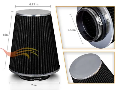 3.5  Cold Air Intake High Flow Racing TRUCK FILTER Universal BLACK For Daewoo • $21.59