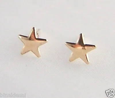 9ct Gold Plain 5 STAR STUDS EARRINGS Small Tiny Girls B'day GIFT BOX ~ SOLID 9K • £16.99