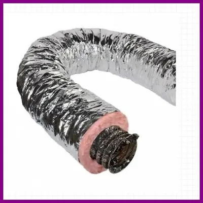 8 In. X 25 Ft. Insulated Flexible Duct R6 Silver Jacket (Pack Of 6) • $300.16
