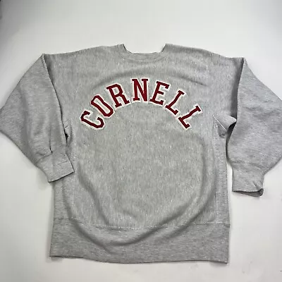 Vintage Champion Reverse Weave CORNELL XL  USA Gray Crewneck 80s Stitched • $69.99